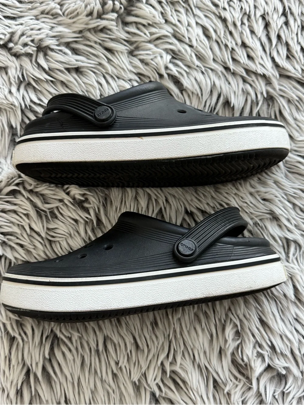 CROCS Kids Black Clog with White Trim